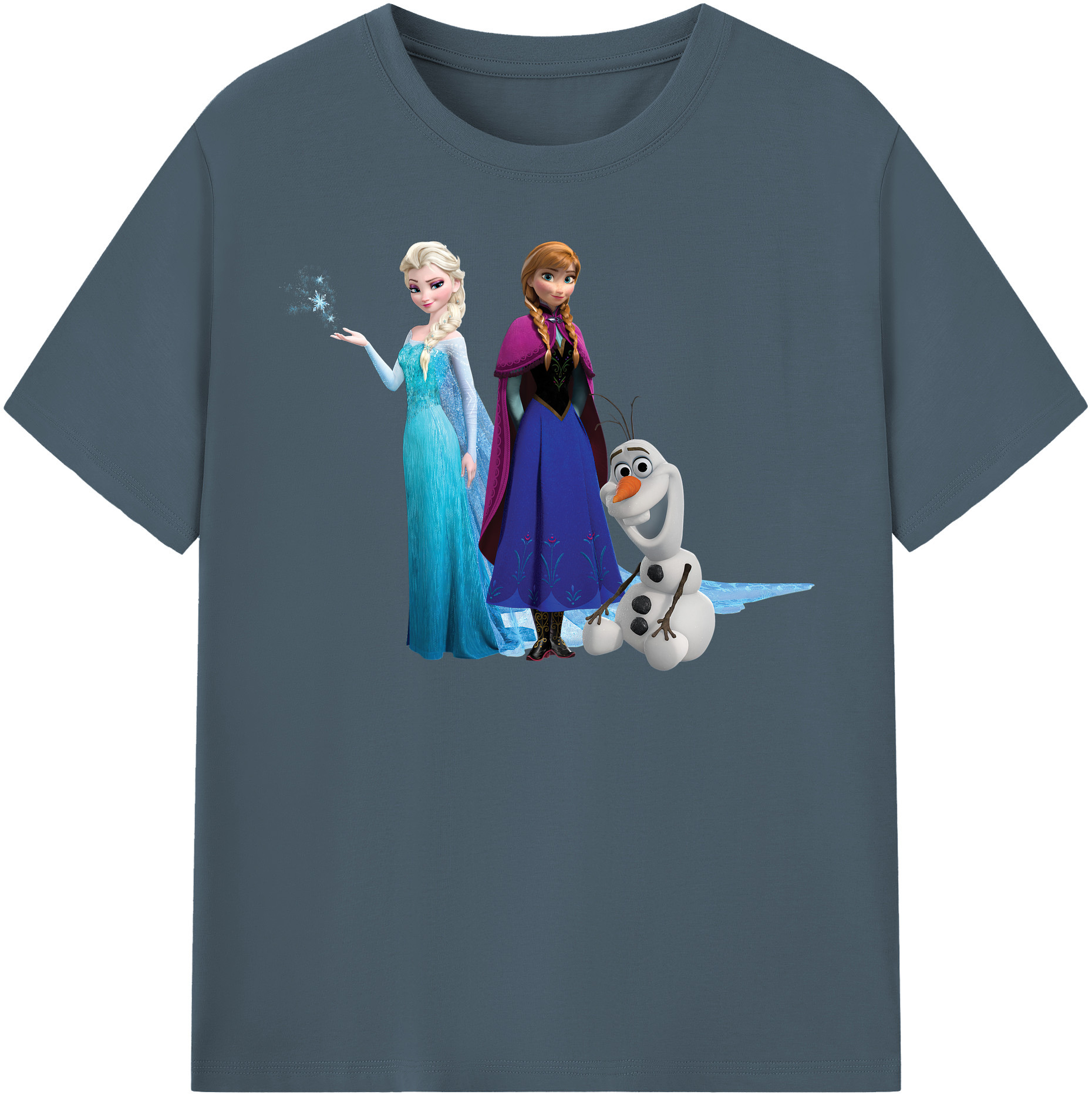 （画像用） アナと雪の女王 アンナ エルサ Frozen Anna Elsa 綿100％半袖Tシャツ（フロントプリント）